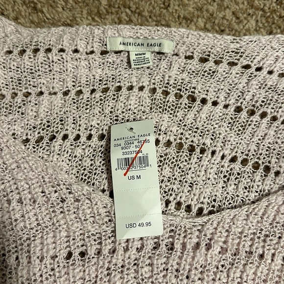 Oversized drapey crochet sweater size medium pink/ light purple - Picture 2 of 5